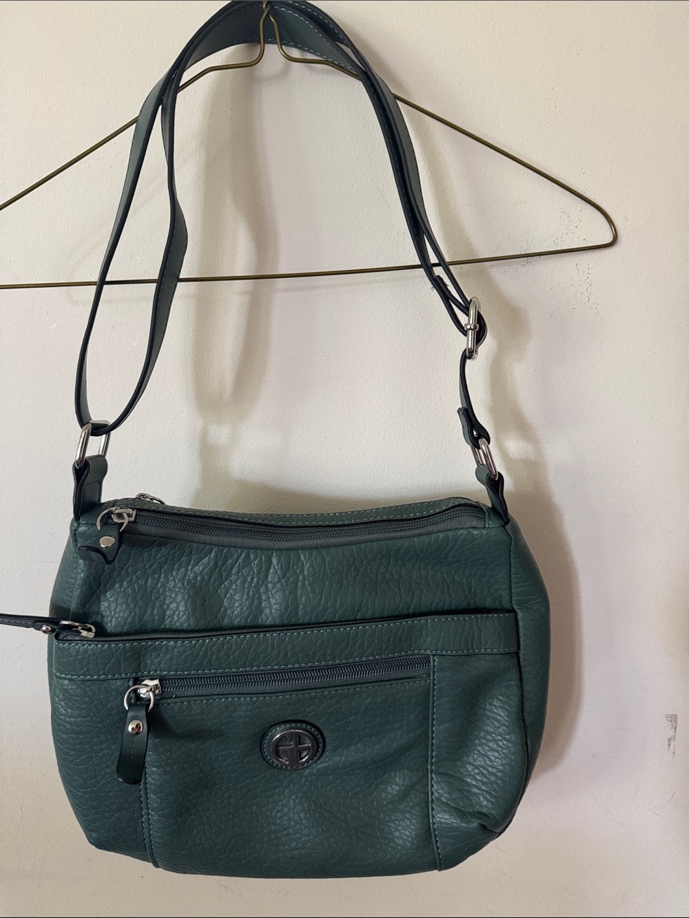 Giani Bernini Forest Green Pebble Leather-like Shoulder Bag -NWOT